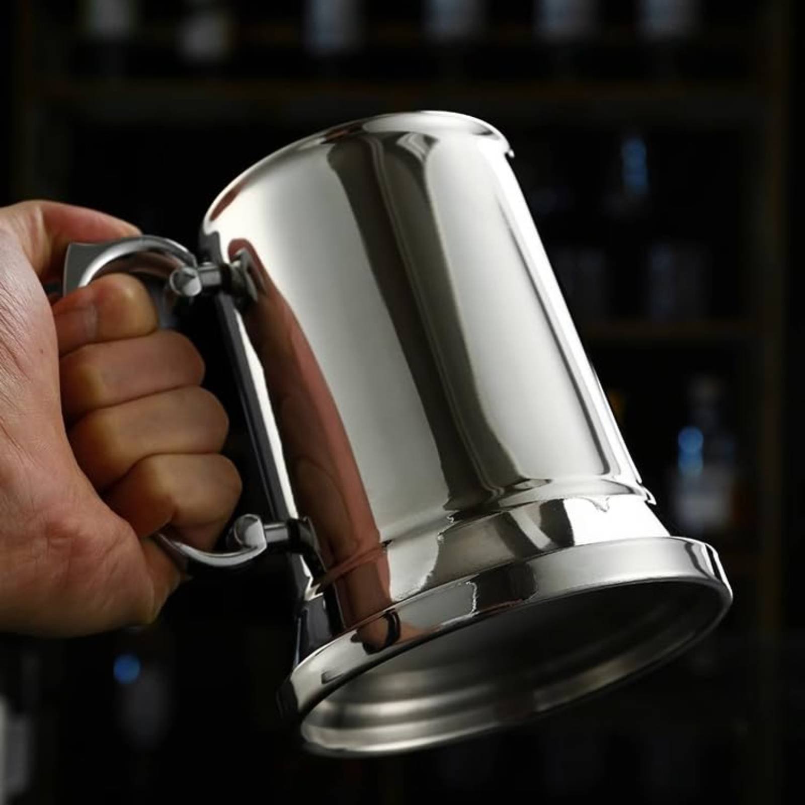 Beer Mug Handled - قطعتان من أكواب المشروبات المعدنية المصنوعة