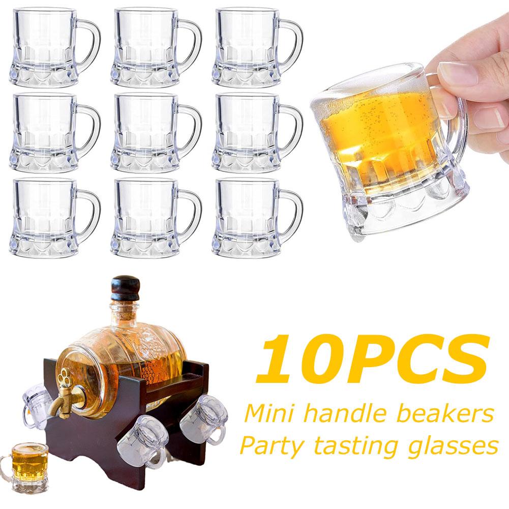 Beer Mug Handled - 10 قطعة 30 مللي كوب البيرة