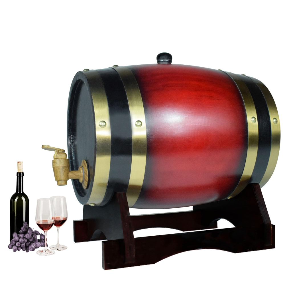 Wine Beer Spirit - موزع ويسكي من خشب البلوط، برميل