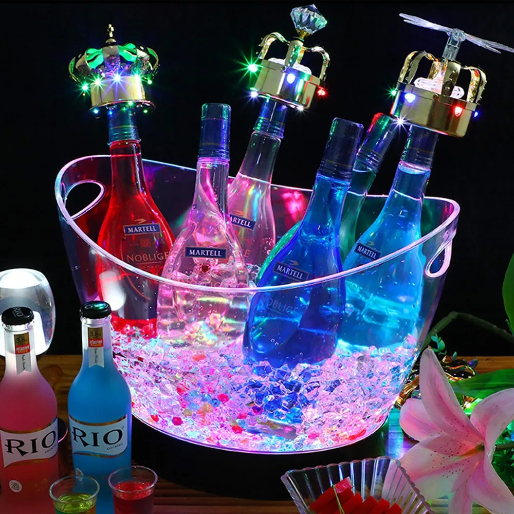 Beer Wine Up - دلاء تخزين مكعبات الثلج المضيئة LED