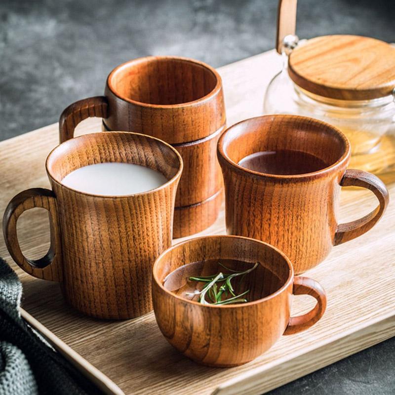 كوب خشبي طبيعي مصنوع يدويًا مع - مراجعة Beer Mug Handled وسعره