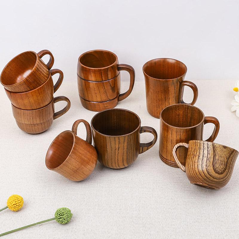 كوب خشبي طبيعي مصنوع يدويًا مع - مراجعة Beer Mug Handled وسعره