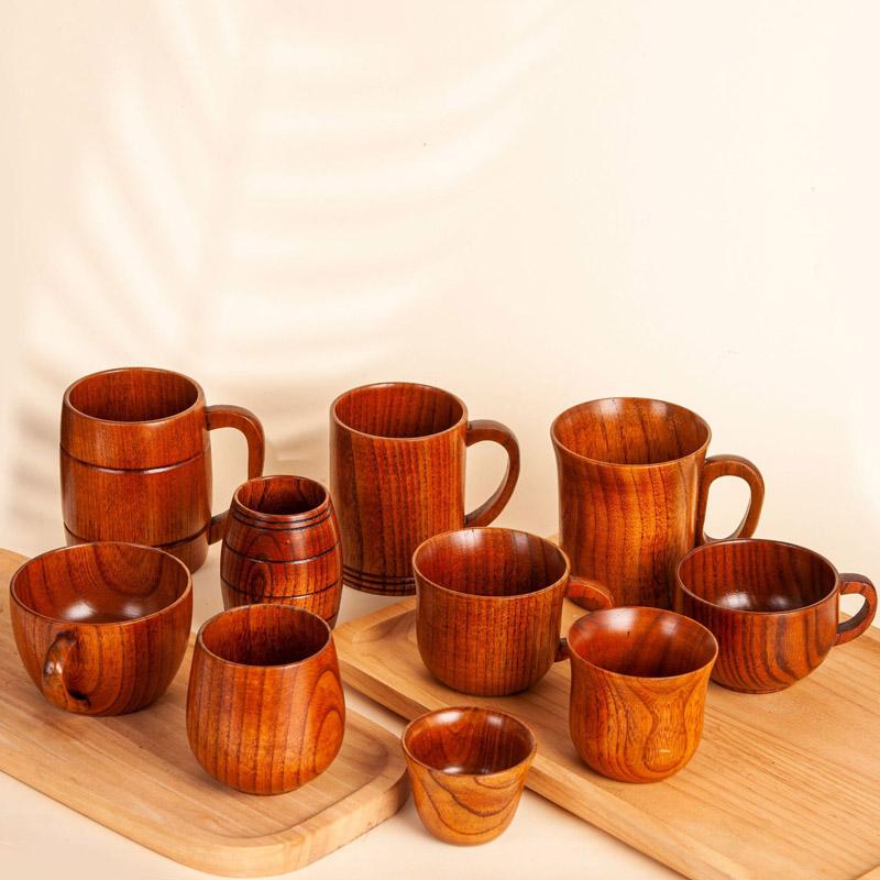 كوب خشبي طبيعي مصنوع يدويًا مع - مراجعة Beer Mug Handled وسعره