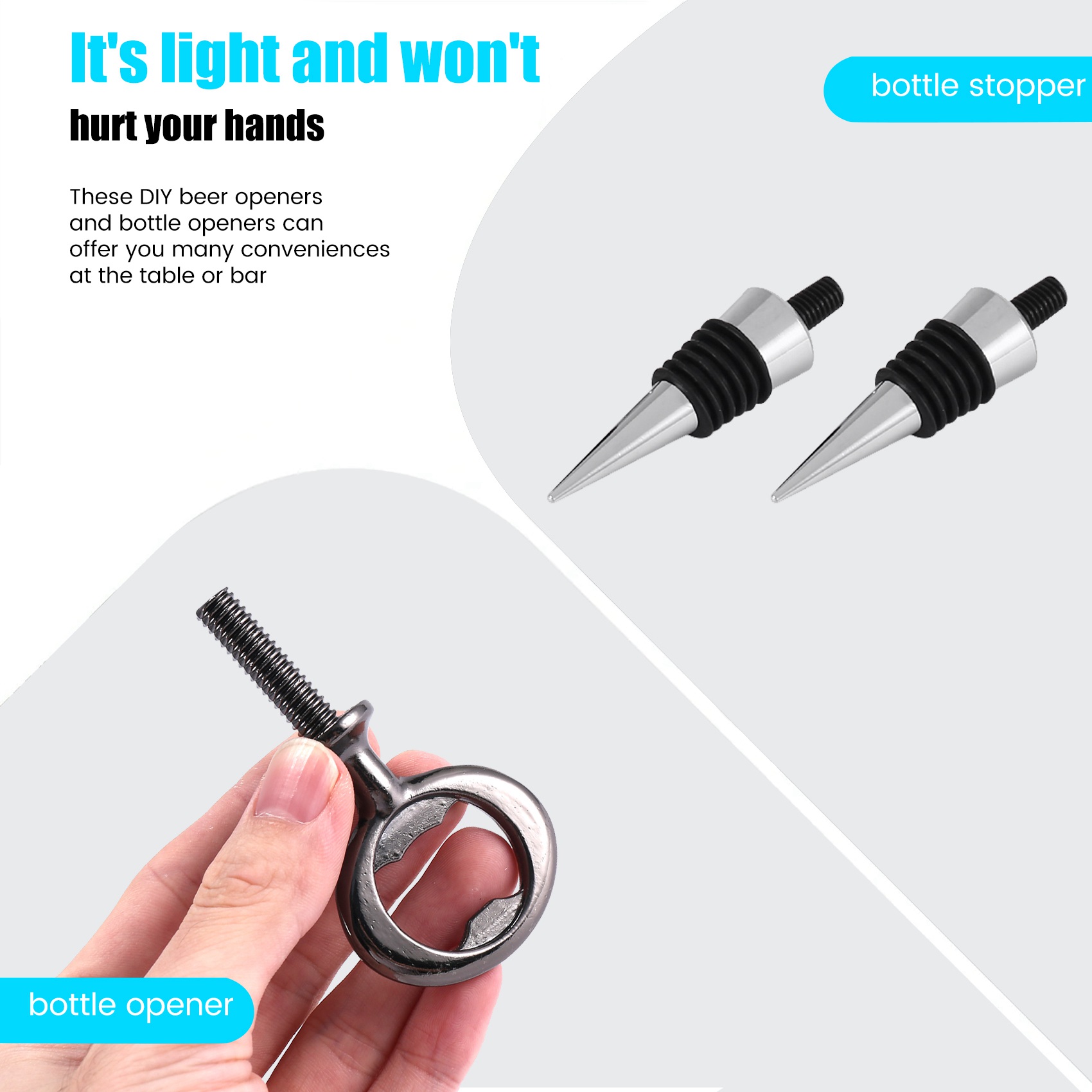 A74E-سدادة نبيذ، فتاحة زجاجات  - مراجعة Bottle Stopper Set وسعره
